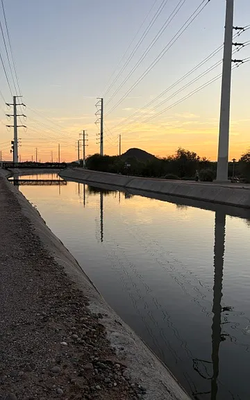 Cross-cut canal for miles of walking / biking