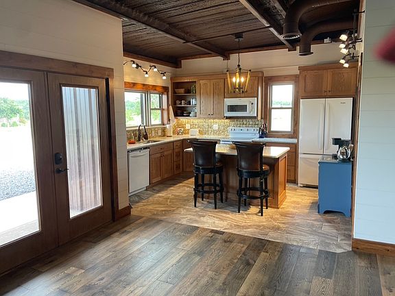 Kitchen seen from living room.