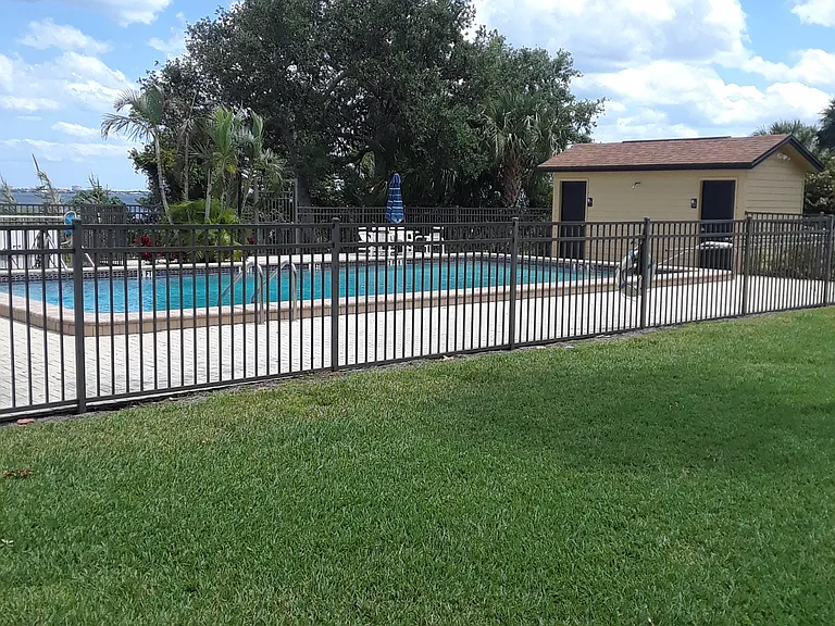 Pool and restrooms