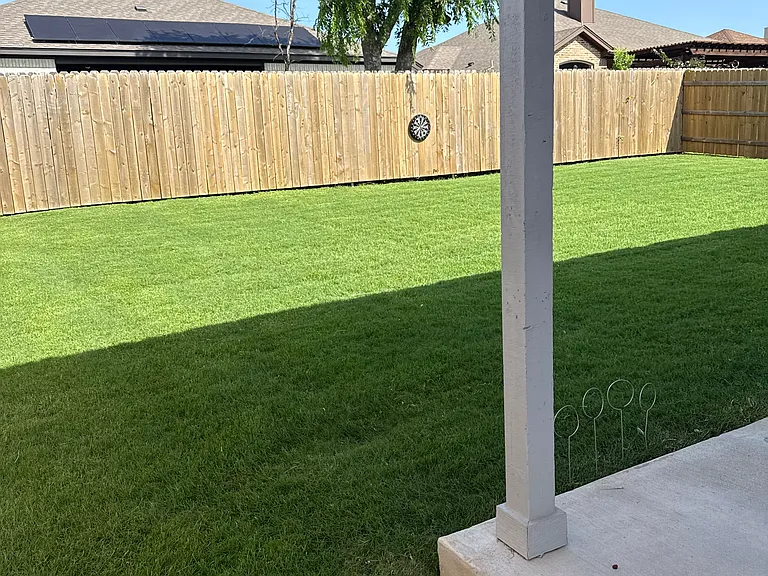 Large Grass Fenced in Backyard