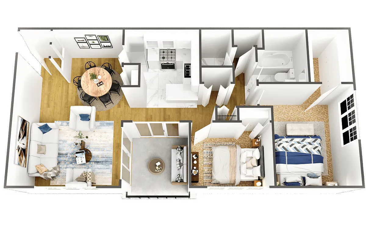 Floor plan The Estate - Two Bedroom 1.5 Bath