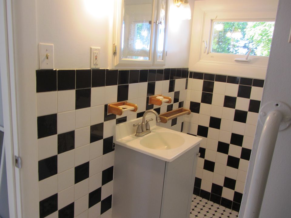 New vanity and faucet in bathroom.