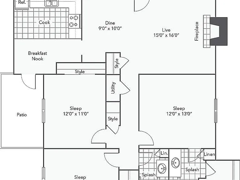 C1 | 3-Bedroom Floorplan C1 | 3-Bedroom Floorplan