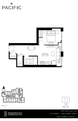 Floor plan 1 bedroom 1 bath 1 Bed 1 Bath 7