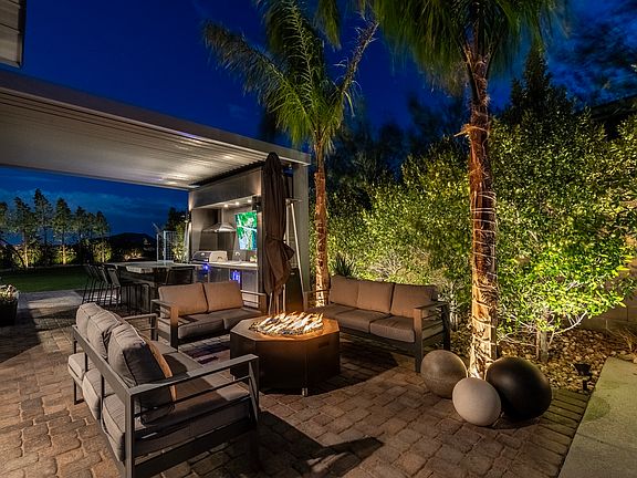 Conversation set with fire pit with natural gas line.
