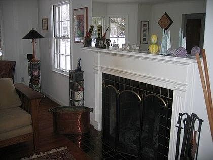 living room with fireplace
