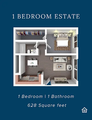 Floor plan 1 BD Estate