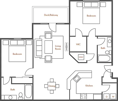 Floor plan 2 Bed 2 Bath