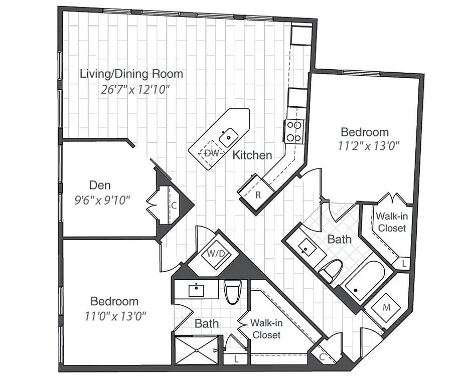 Floor plan B22D-fl1-1216