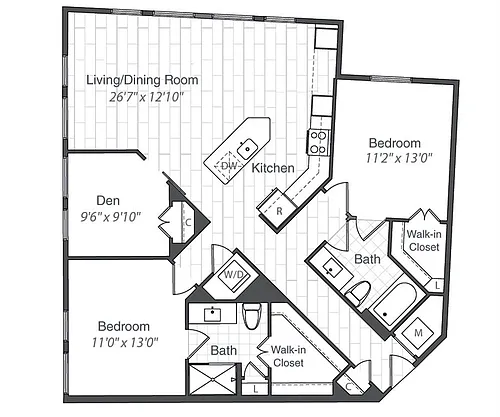 Floor plan B22D-fl1-1216