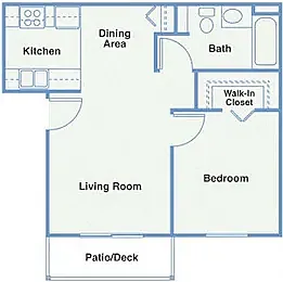 Floor plan 1 Bed 1 Bath A