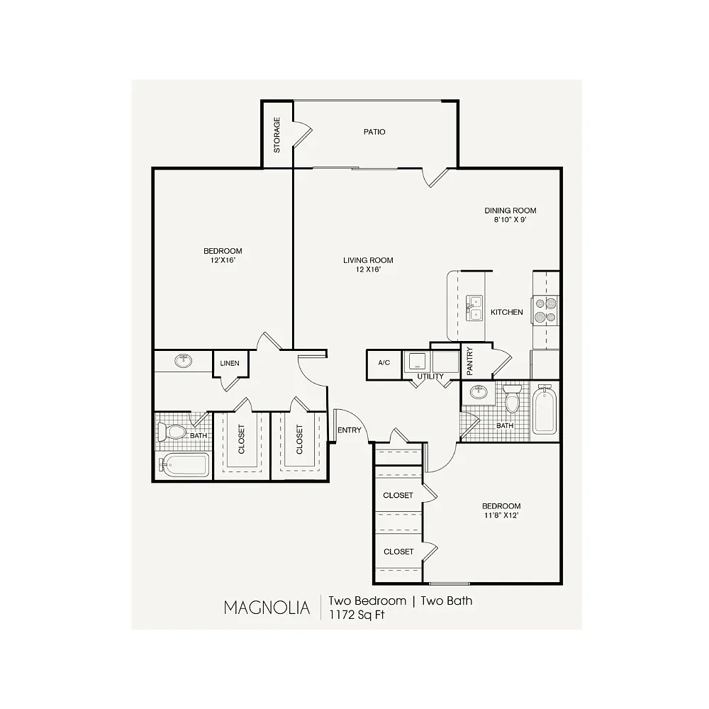 Floor plan 2 bedroom 2 bathroom
