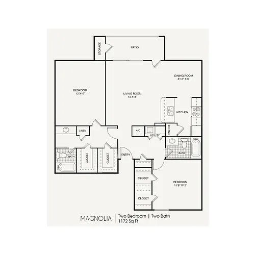 Floor plan 2 bedroom 2 bathroom