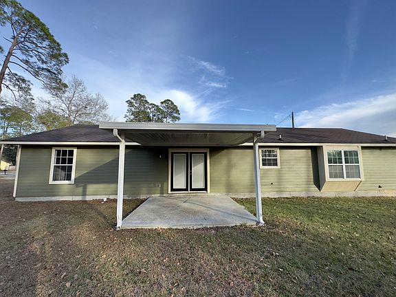 Back view of covered porch