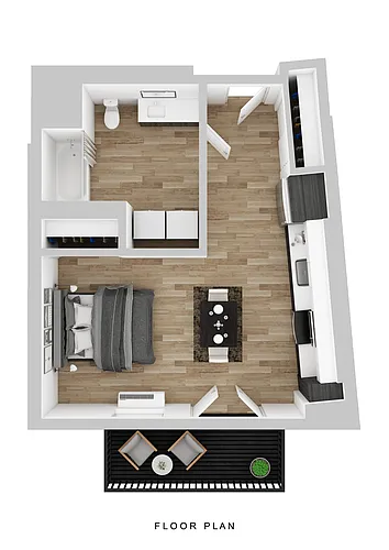 Floor plan Klipsan - Studio F Medium Balcony (ANSI)