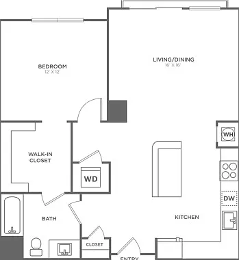 One Bedroom One Bath (811 SF) One Bedroom One Bath (811 SF)