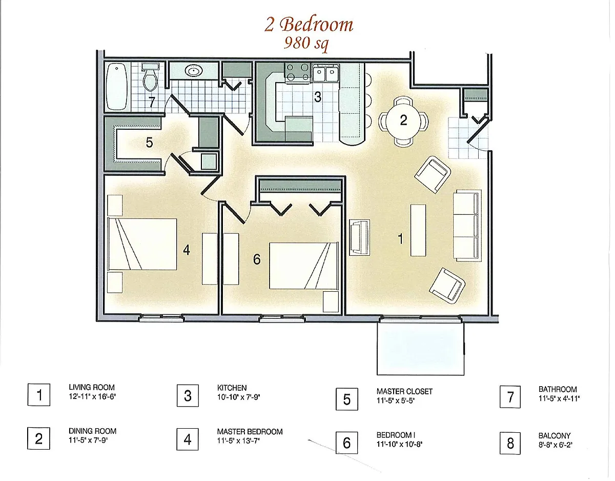Floor plan 2 Bedroom