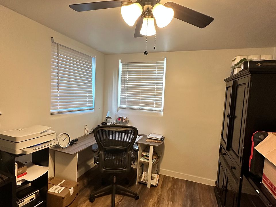 New paint, ceiling fan. Room size 12x13 Can be used as a bedroom or office.