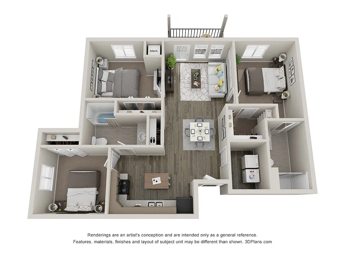 Floor plan 3 Bedroom 2 Bathroom