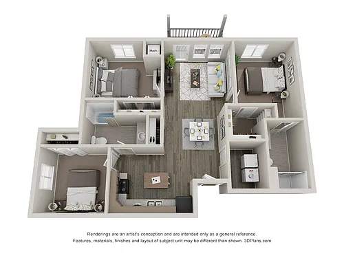 Floor plan 3 Bedroom 2 Bathroom
