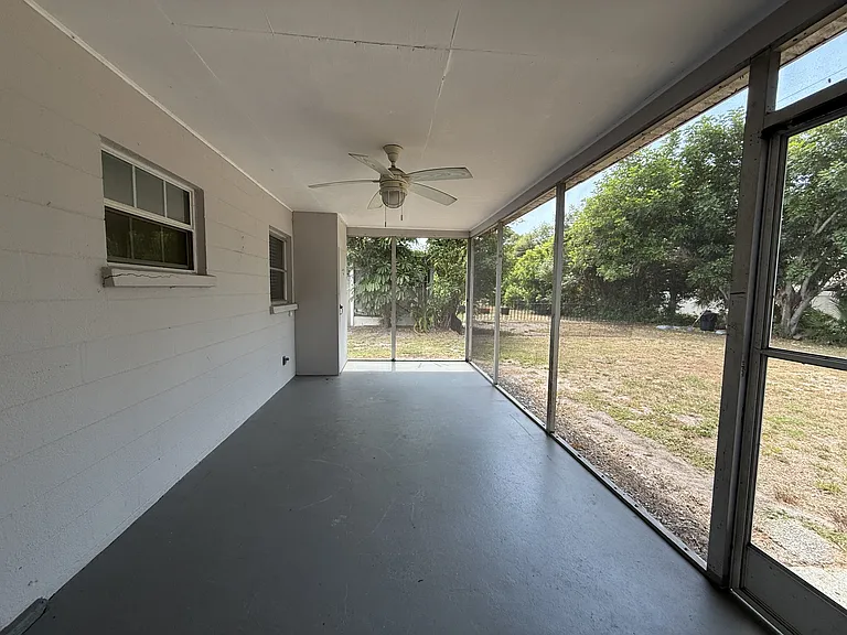 Screened Lania with storage closet