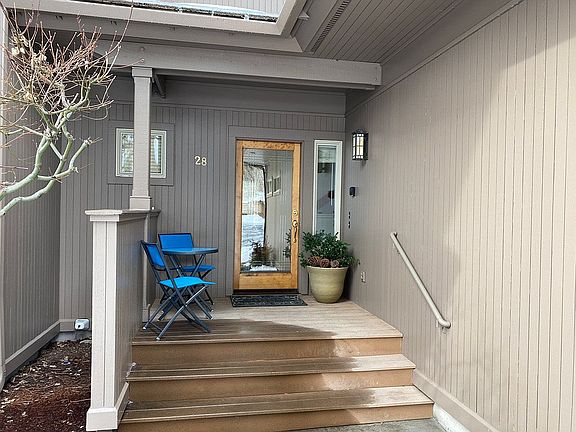 Covered porch with lockbox