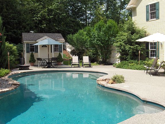 Gunite pool and pool house