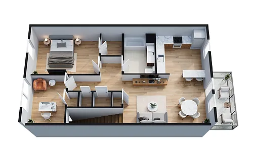 Floor plan 1 bed with home office brand new 2026