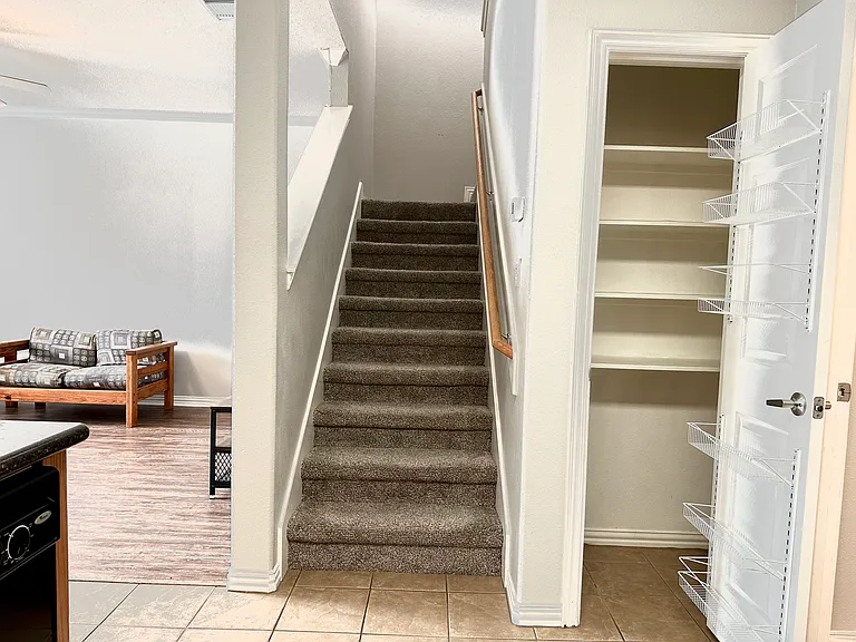Pantry with built in shelving