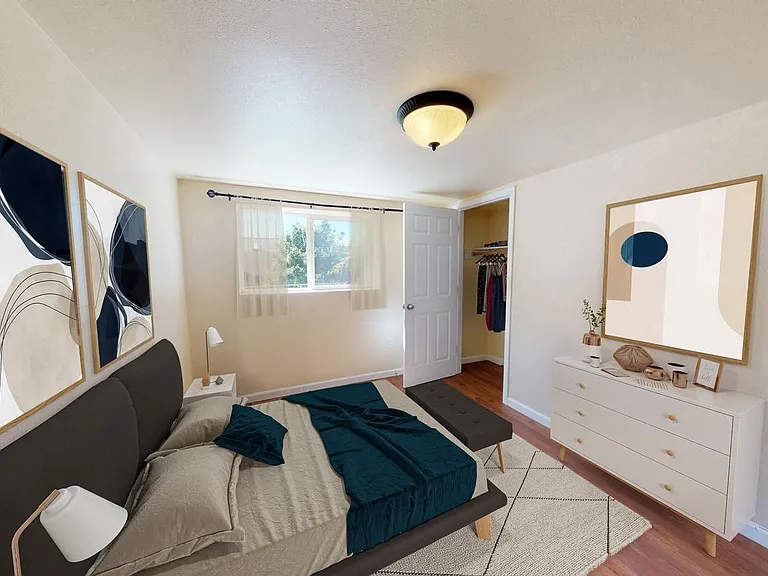 Bedroom 7. This image shows a virtually furnished space. Bedrooms come unfurnished.