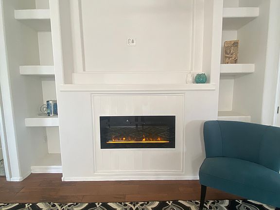 Media wall with new electric fireplace
