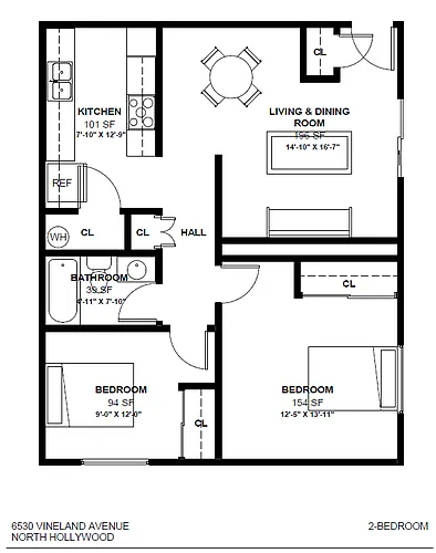 Floor plan Two Bedroom
