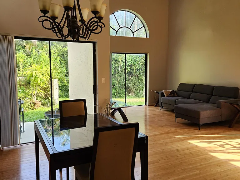 Open living and dining area.