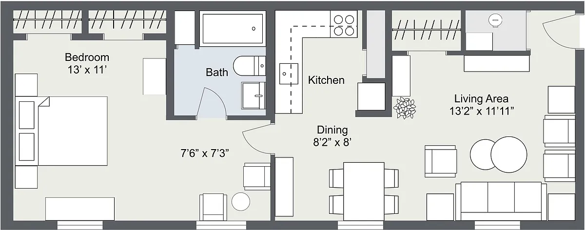 Floor plan 1 Bedroom Apartment