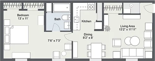 Floor plan 1 Bedroom Apartment