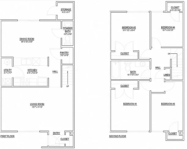 Floor plan 4 Bedroom Townhouse