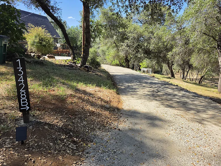 private driveway down to private parking area for rental