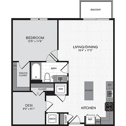 Floor plan 1R w/ Balcony