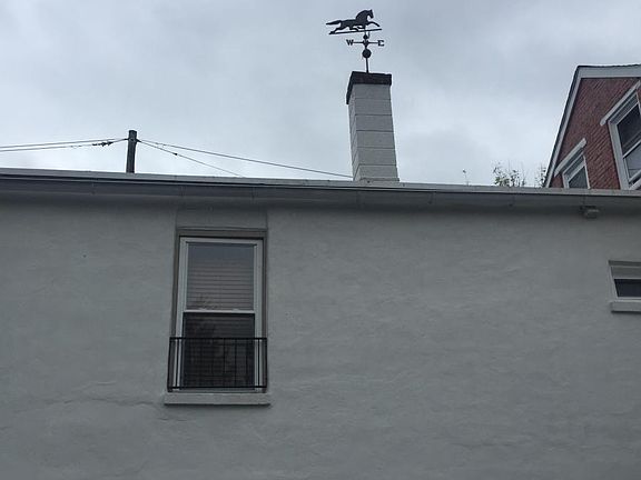 Weather vane on roof