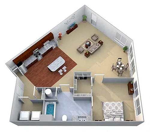 Floor plan A4 1 Bed/1 Bath