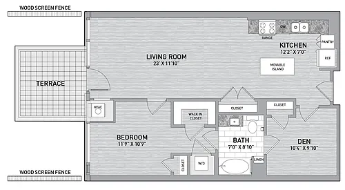 Floor plan 09 Stack - 1 Bed 1 Bath Den-A23.1-T