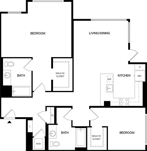 Floor plan 2 Bed/2 Bath-B10