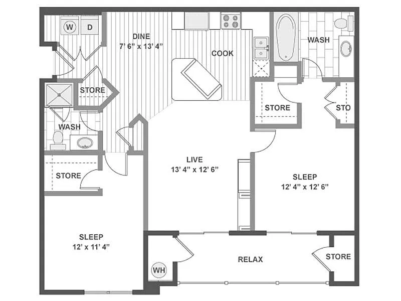 Floor plan 2X2-1105