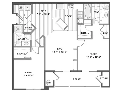 Floor plan 2X2-1105