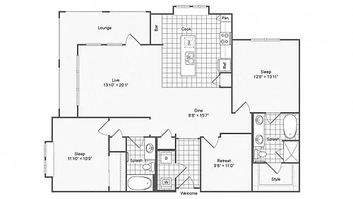 Floor plan B11 Office/Den