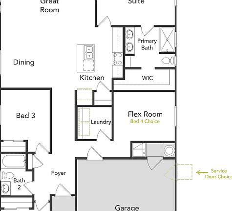 This is the Yarrow Floorplan. Options and upgrades may vary.