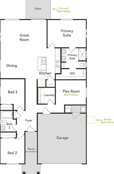 This is the Yarrow Floorplan. Options and upgrades may vary.