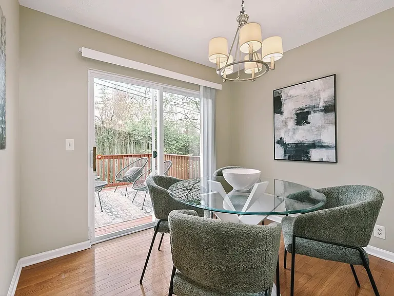 Dining area with access to patio (Furniture for illustrative purposes)