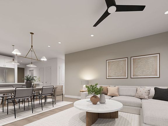 Gathering Room Opens to Kitchen and Dining Rooms