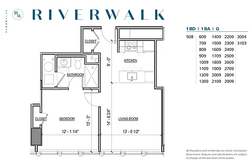 Floor plan 1 Bedrooms from 2545